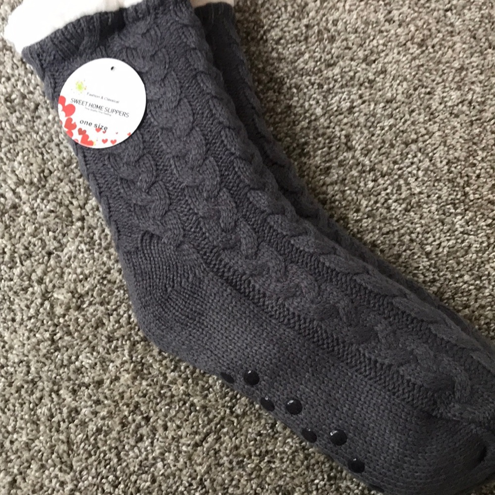 Gray Slipper socks, new